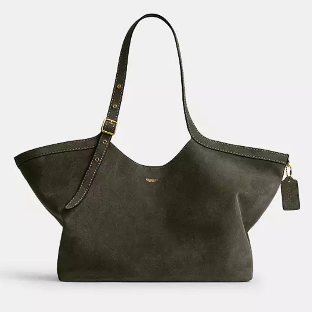 Coach Olive Green Gramercy  Suede Tote Bag